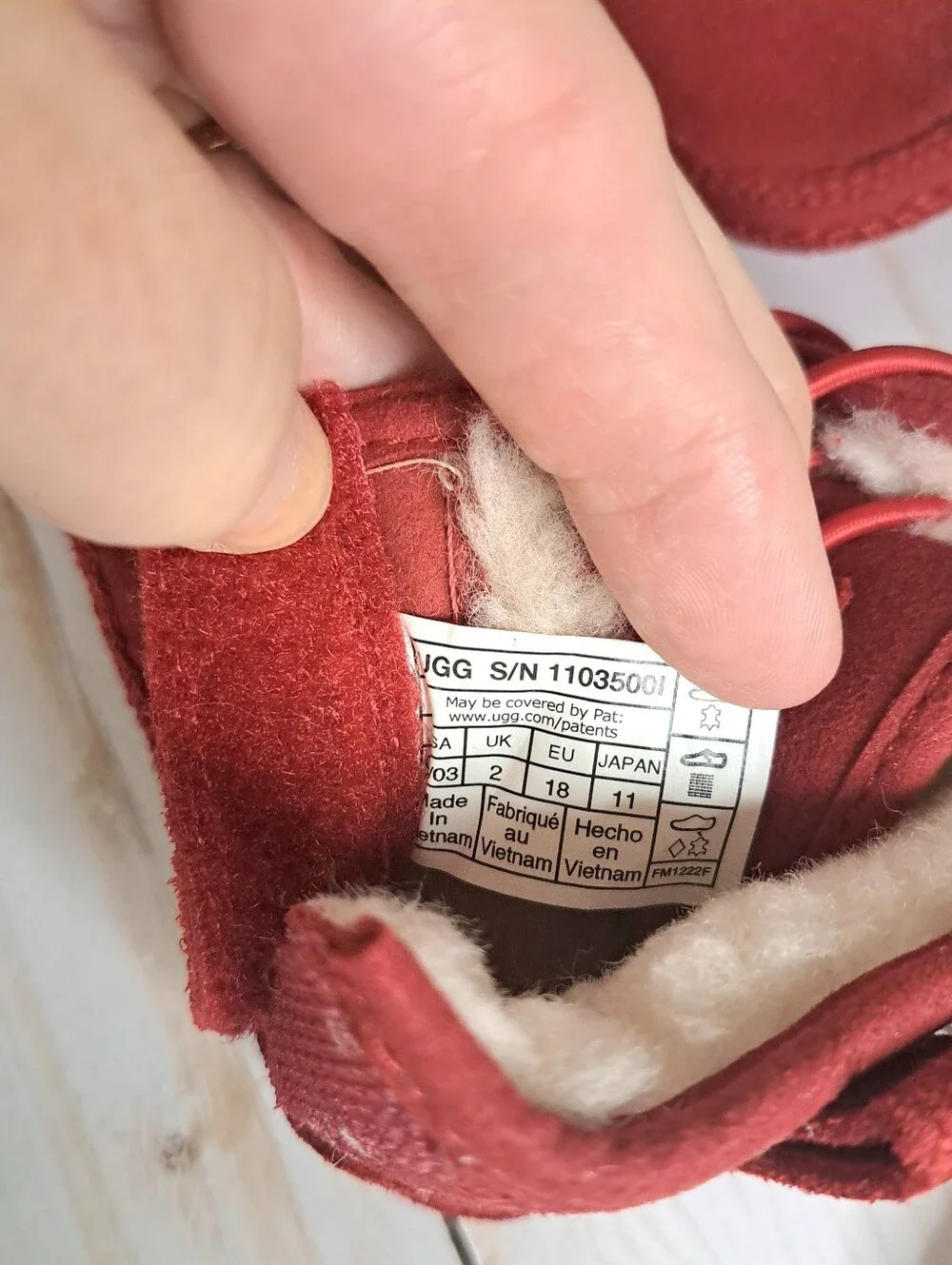 UGG Baby Neumel Red Baby Booties NIB